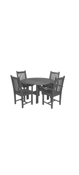 Classic 5-Piece 46" Round Table Set with 2 Side Chairs & 2 Arm Chairs